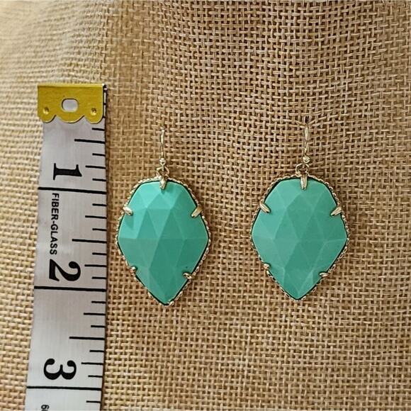 Kendra Scott Green Turquoise and Gold Corley Earrings - Picture 5 of 6